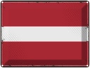 Blechschild 30x40 cm Lettlands Retro Latvia Flagge Fahne Wappen