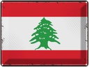 Blechschild 30x40 cm Libanon Retro Lebanon Flagge Fahne Wappen