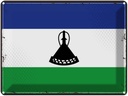 Blechschild 30x40 cm Lesothos Retro Lesotho Flagge Fahne Wappen