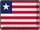 Blechschild 30x40 cm Liberias Retro Liberia Flagge Fahne Wappen