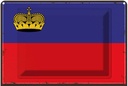 Blechschild 30x40 cm Liechtenstein Retro Flagge Fahne Wappen