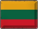 Blechschild 30x40 cm Litauens Retro Lithuania Flagge Europa Fahne Wappen