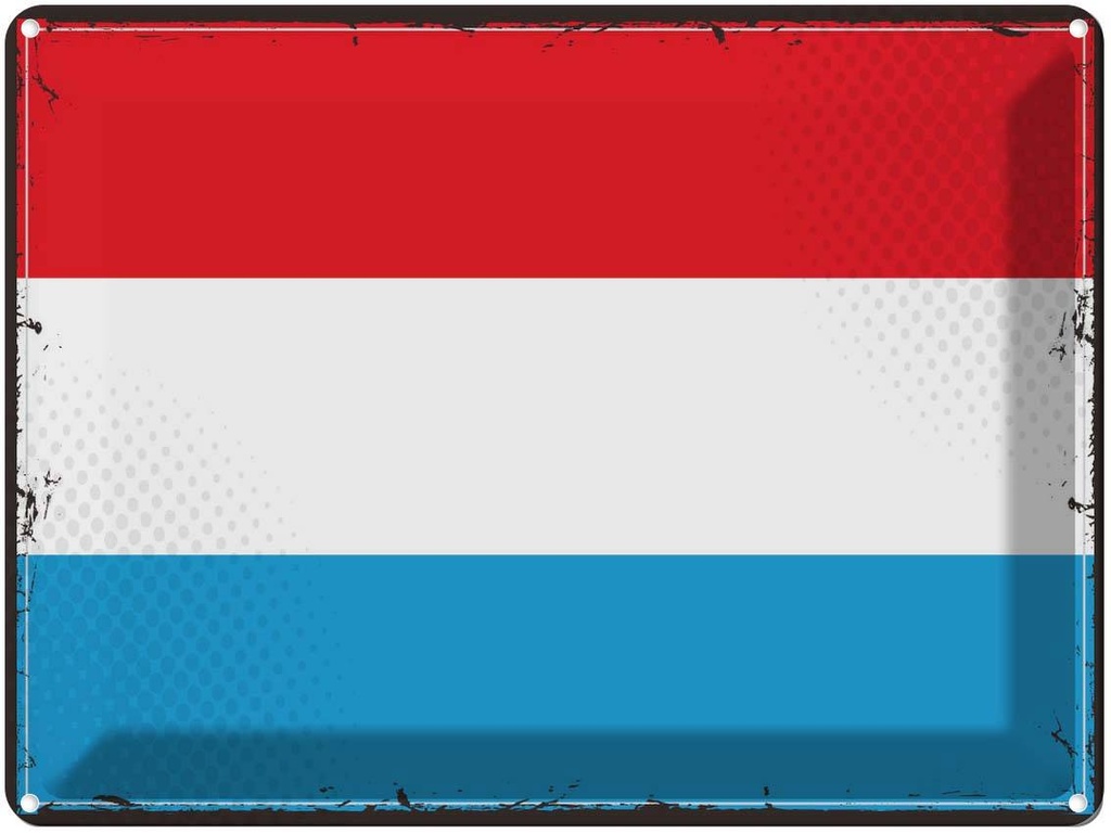 Blechschild 30x40 cm Luxemburgs Retro Luxembourg Flagge Europa Fahne Wappen