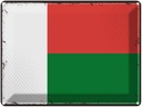 Blechschild 30x40 cm Madagaskars Retro Madagascar Flagge Fahne Wappen