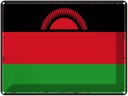 Blechschild 30x40 cm Malawis Retro Malawi Flagge Fahne Wappen