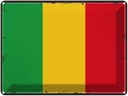 Blechschild 30x40 cm Malis Retro Mali Flagge Fahne Wappen