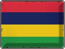 Blechschild 30x40 cm Mauritius Retro Flagge Fahne Wappen