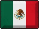 Blechschild 30x40 cm Mexikos Retro Mexico Flagge Fahne Wappen