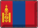 Blechschild 30x40 cm Mongolei Retro Mongolia Flagge Fahne Wappen