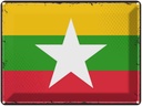 Blechschild 30x40 cm Myanmars Retro Myanmar Flagge Fahne Wappen