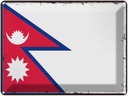 Blechschild 30x40 cm Nepals Retro Nepal Flagge Fahne Wappen