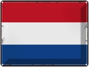Blechschild 30x40 cm Niederlande Retro Netherlands Flagge Fahne Wappen