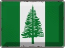 Blechschild 30x40 cm Norfolkinsel Retro Flagge Fahne Wappen
