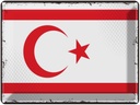 Blechschild 30x40 cm Nordzypern Retro Flagge Fahne Wappen