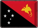 Blechschild 30x40 cm Papua?Neuguinea Retro New Guinea Flagge Fahne Wappen