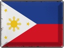 Blechschild 30x40 cm Philippinen Retro Philippines Flagge Fahne Wappen