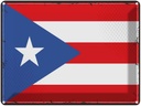 Blechschild 30x40 cm Puerto Ricos Retro Rico Flagge Fahne Wappen
