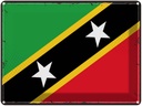 Blechschild 30x40 cm St. Kitts und Nevis Retro Flagge Fahne Wappen