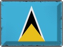 Blechschild 30x40 cm Saint Lucias Retro Lucia Flagge Fahne Wappen