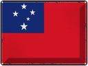 Blechschild 30x40 cm Samoas Retro Samoa Flagge Fahne Wappen