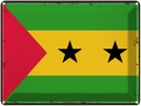 Blechschild 30x40 cm São Tomé und Príncipe Retro Flagge Fahne Wappen