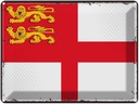 Blechschild 30x40 cm Sark Retro Flagge Fahne Wappen