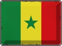 Blechschild 30x40 cm Senegal Retro Flagge Fahne Wappen