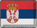 Blechschild 30x40 cm Serbiens Retro Serbia Flagge Fahne Wappen