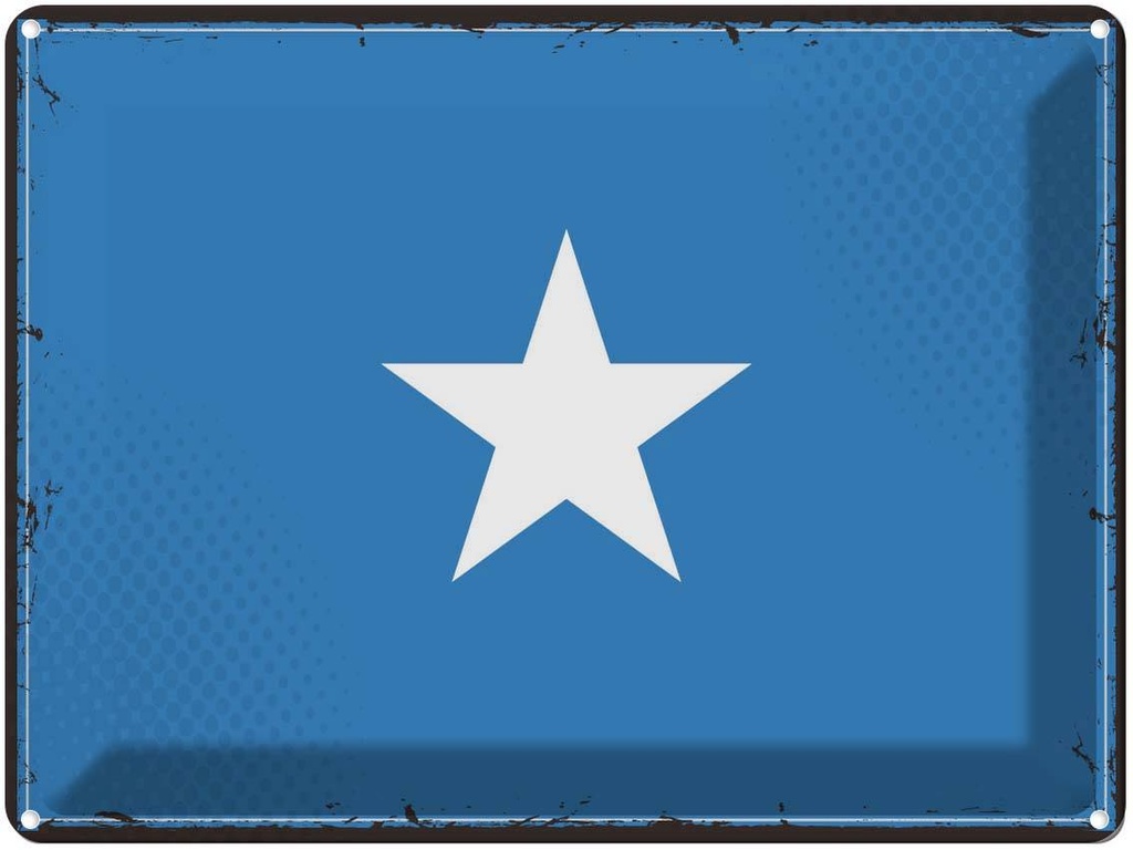 Blechschild 30x40 cm Somalias Retro Somalia Flagge Fahne Wappen