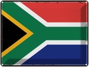 Blechschild 30x40 cm Südafrikas Retro South Africa Flagge Fahne Wappen