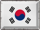 Blechschild 30x40 cm Südkoreas Retro South Korea Flagge Fahne Wappen