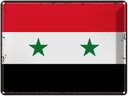 Blechschild 30x40 cm Syriens Retro Syria Flagge Fahne Wappen