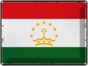 Blechschild 30x40 cm Tadschikistan Retro Tajikistan Flagge Fahne Wappen