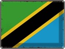 Blechschild 30x40 cm Tansanias Retro Tanzania Flagge Fahne Wappen