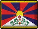 Blechschild 30x40 cm Tibets Retro Tibet Flagge Fahne Wappen