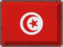 Blechschild 30x40 cm Tunesiens Retro Tunisia Flagge Fahne Wappen