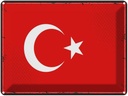 Blechschild 30x40 cm Türkei Retro Turkey Flagge Fahne Wappen