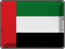 Blechschild 30x40 cm Arabischen Emirate Retro Flagge Fahne Wappen