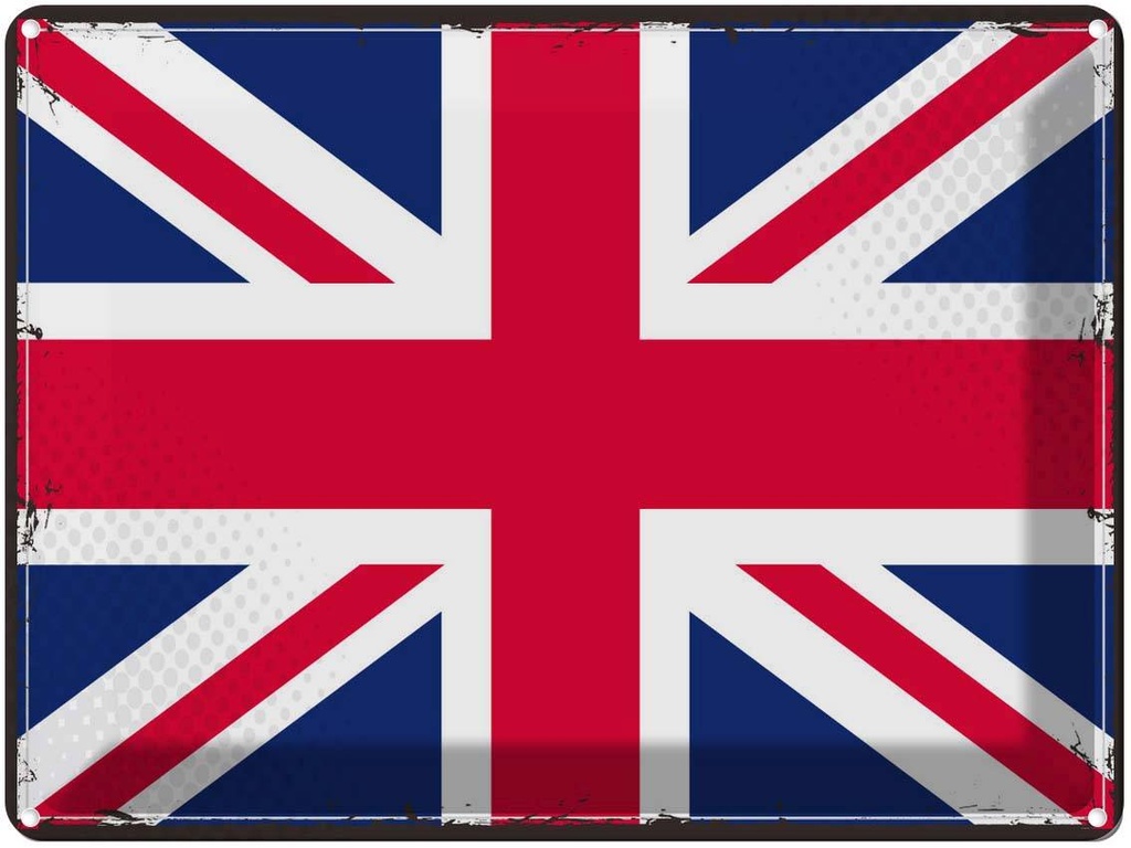 Blechschild 30x40 cm Union Jack Retro United Kingdom Flagge Fahne Wappen