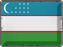 Blechschild 30x40 cm Usbekistans Retro Uzbekistan Flagge Fahne Wappen