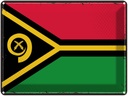 Blechschild 30x40 cm Vanuatus Retro Vanuatu Flagge Fahne Wappen