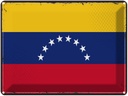 Blechschild 30x40 cm Venezuelas Retro Venezuela Flagge Fahne Wappen