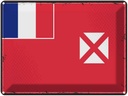 Blechschild 30x40 cm Wallis und Futuna Retro Flagge Fahne Wappen