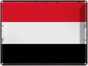 Blechschild 30x40 cm Jemen Retro Yemen Flagge Fahne Wappen