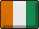 Blechschild 30x40 cm Elfenbeinküste Retro Ivory Coast Abenteuer Reisen Flagge Fahne Wappen