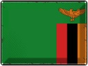 Blechschild 30x40 cm Sambias Retro Zambia Flagge Fahne Wappen
