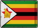 Blechschild 30x40 cm Simbabwes Retro Zimbabwe Flagge Abenteuer Reisen Fahne Wappen