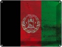 Blechschild 30x40 cm Afghanistan Flagge Fahne Wappen