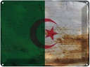 Blechschild 30x40 cm Algerien Algeria Flagge Fahne Wappen