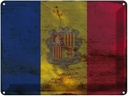 Blechschild 30x40 cm Andorra Andora Flagge Fahne Wappen
